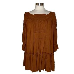Free People Sea Ya There Mini Dress Rust Women’s Size Small